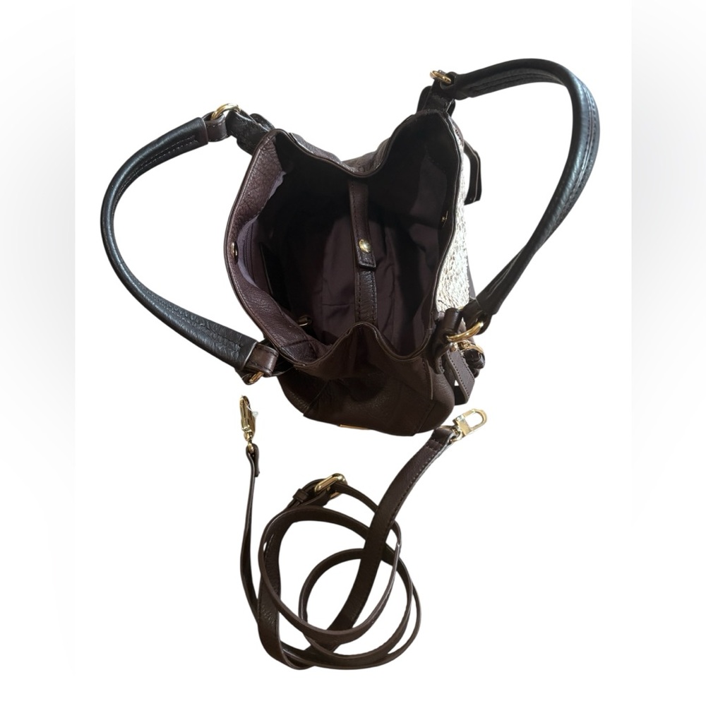 Kooba Mini Jonnie Brown Leather Python Embossed C… - image 9